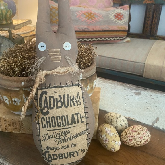 Hand Crafted Other - Hand Crafted Hand Painted Cadbury Chocolate Easter Bunny Rabbit Home Decor